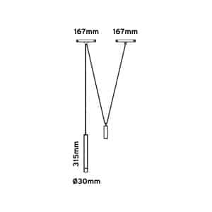 Keylight Magnet Tube P with weight technical drawing