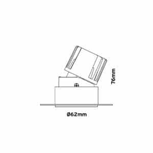 Keylight Bentli Mini Adjust Trimless technical drawing