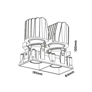 Keylight Ghibli SQ 2 Trimless technical drawing