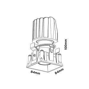 Keylight Ghibli SQ Trimless technical drawing