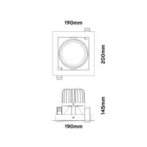 Keylight Luxx technical drawing