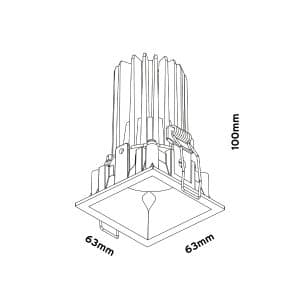 Keylight Mito SQ technical drawing