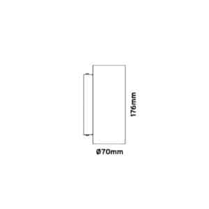 Keylight Murio Round Flat UD technical drawing