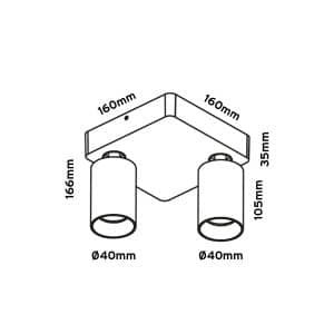 Keylight Pino Click 2 technical drawing