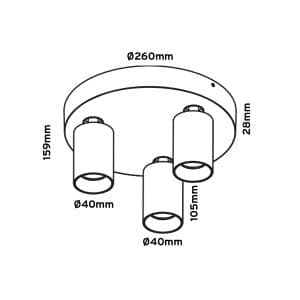 Keylight Pino Click 3 technical drawing