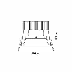 Keylight Quad technical drawing