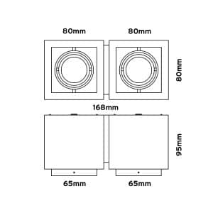 Keylight Qubic S 2 technical drawing