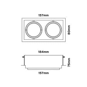 Keylight Qubic S 2 Trimless technical drawing