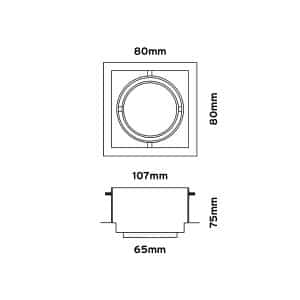 Keylight Qubic S Trimless technical drawing