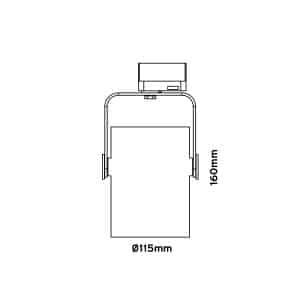 Keylight Tubo technical drawing