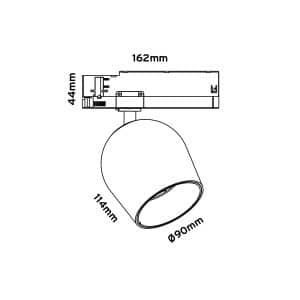 Keylight Venus Maxi T technical drawing